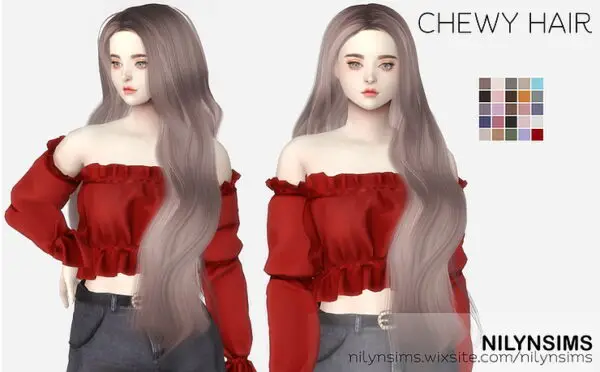 Nilyn Sims 4: Chewy Hair for Sims 4