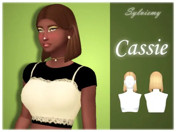 The Sims Resource: Cassie Hairstyle by Sylviemy for Sims 4