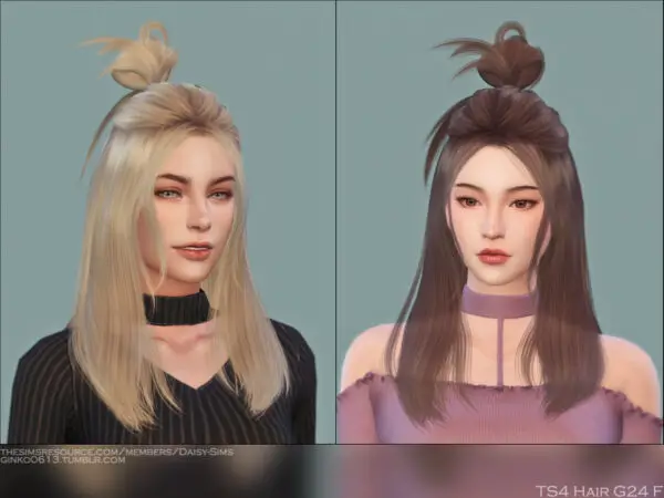 Tsminh Sims: Hair G24 by Daisy Sims for Sims 4