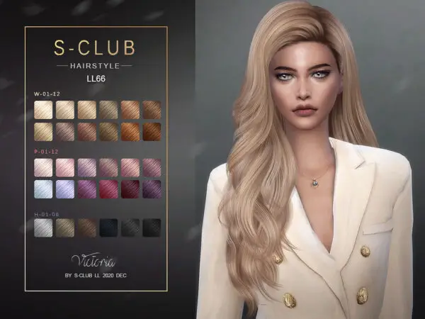 The Sims Resource: Hair N66 Victoria by S Club for Sims 4