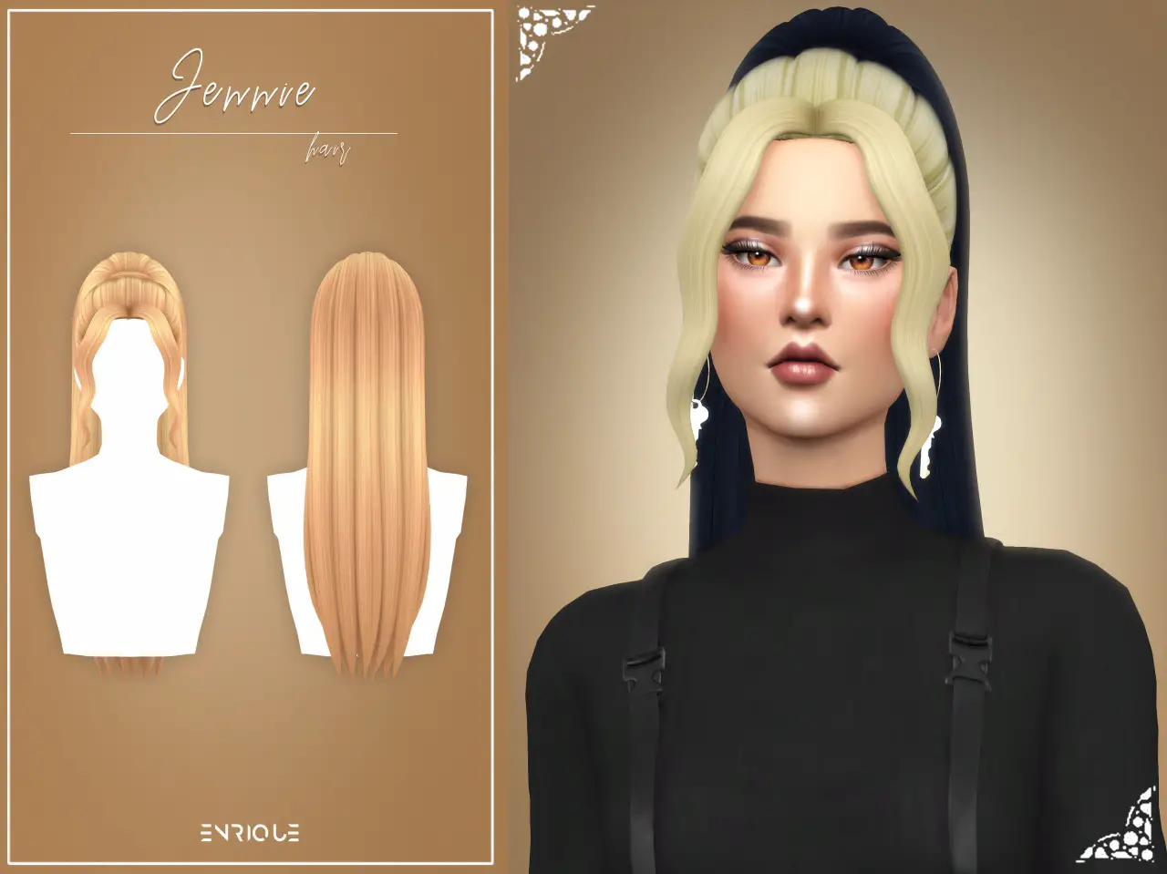 Enrique: Jennie Hair ~ Sims 4 Hairs