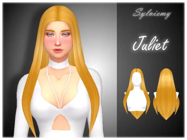 The Sims Resource: Juliet Hairstyle by Sylviemy for Sims 4