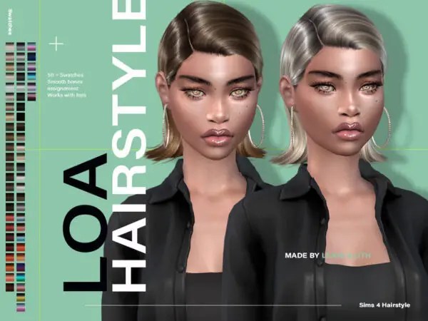 The Sims Resource: Loa Hairstyle by LeahLillith for Sims 4