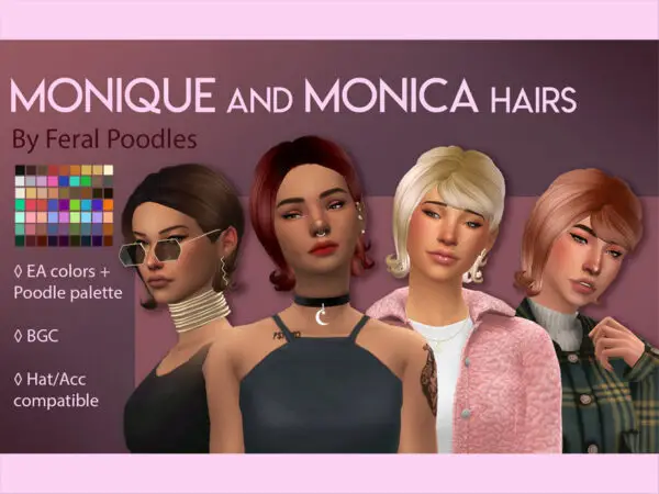 The Sims Resource: Monique Hair by feralpoodles for Sims 4