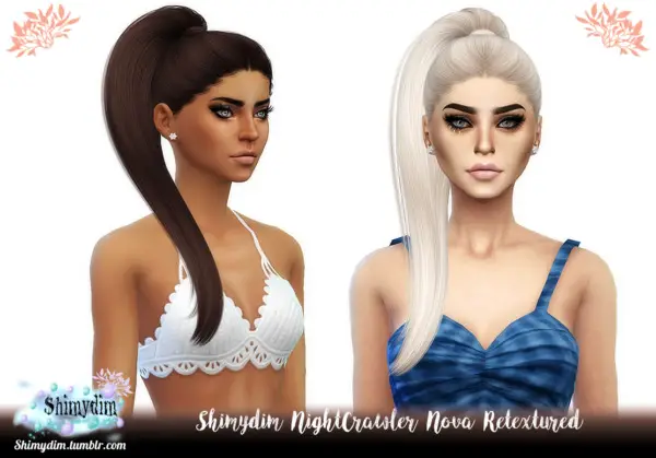 Shimydim: NightCrawler`s Nova Hair Retextured for Sims 4