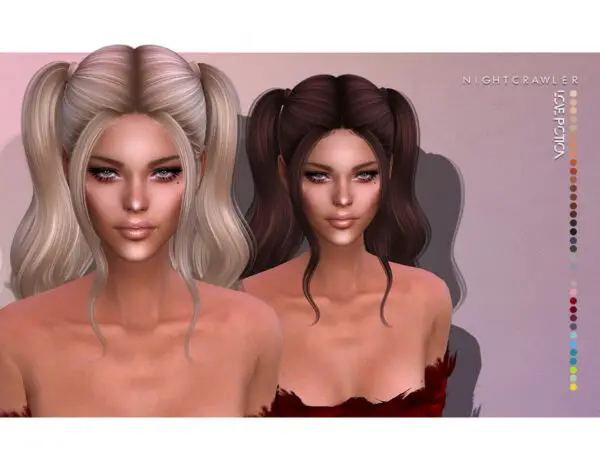 The Sims Resource: Love Potion Hair by Nightcrawler for Sims 4