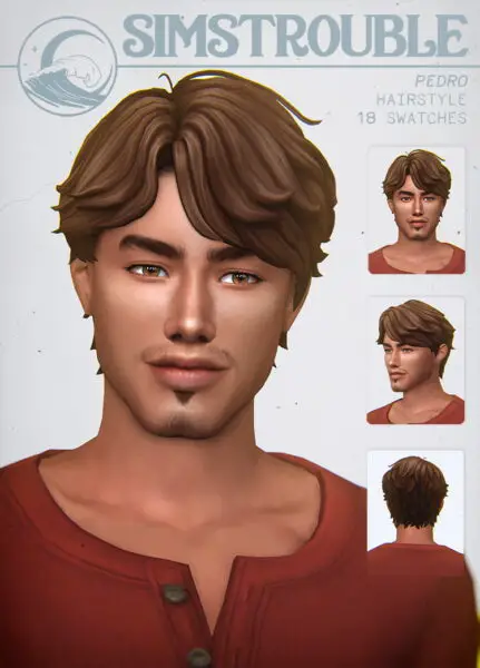 Simstrouble: Pedro Hair for Sims 4