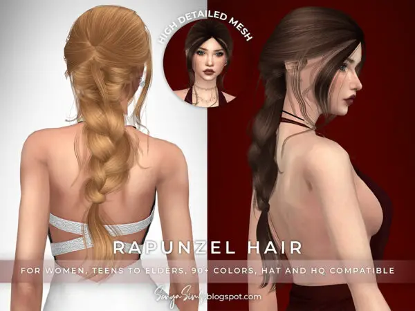 Sonya Sims: Miss Baker and Rapunzel Hair for Sims 4
