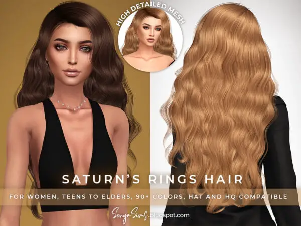 The Sims Resource: Saturns Rings Hair by SonyaSimsCC for Sims 4