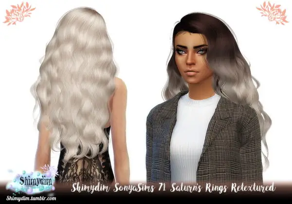 Shimydim: SonyaSims 71 Saturns Rings Hair Retextured for Sims 4