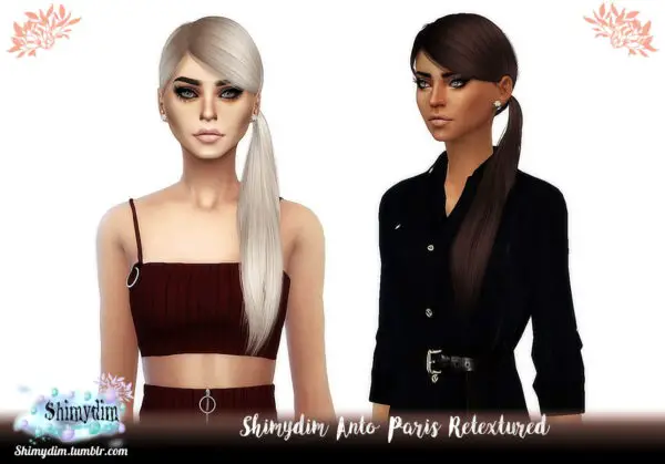 Shimydim: Anto`s Hide, Paris and Stone Hair Retextured for Sims 4