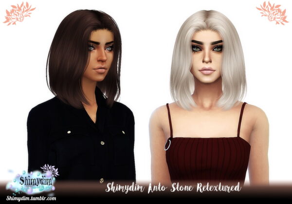 Shimydim: Anto`s Hide, Paris and Stone Hair Retextured for Sims 4