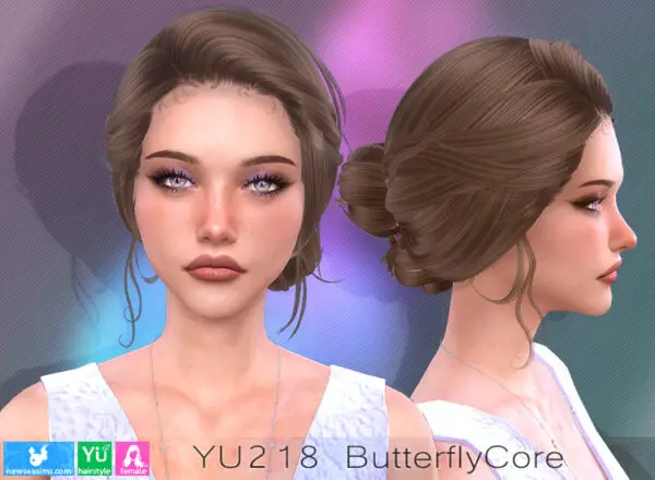 NewSea: YU218 Butterfly Core Hairstyle for Sims 4