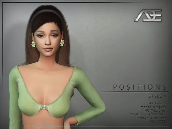 The Sims Resource: Positions Style 4 Hair by Ade Darma for Sims 4