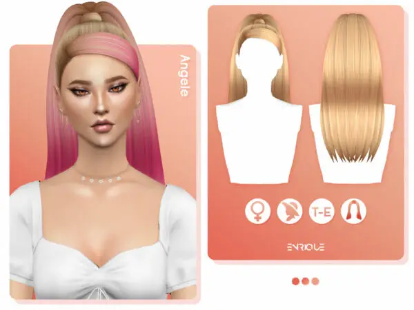 The Sims Resource: Angele Hairstyle by EnriqueS4 for Sims 4