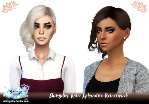 Shimydim: Anto`s Aphrodite, Bonfire and Galaxy Hairs Retextured for Sims 4