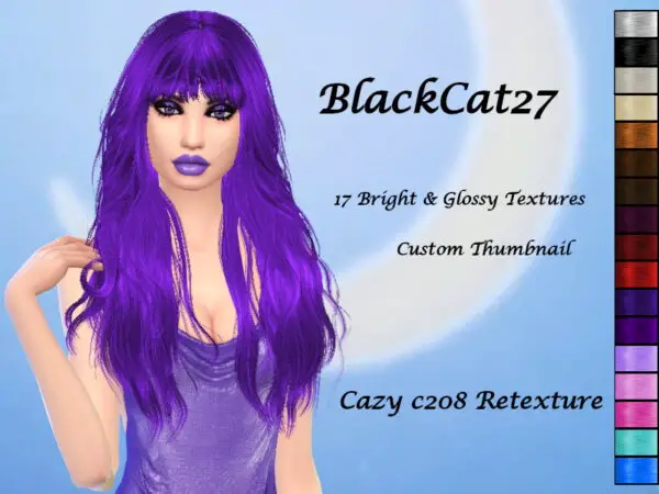 The Sims Resource: Cazy`s C208 hair Retextured for Sims 4