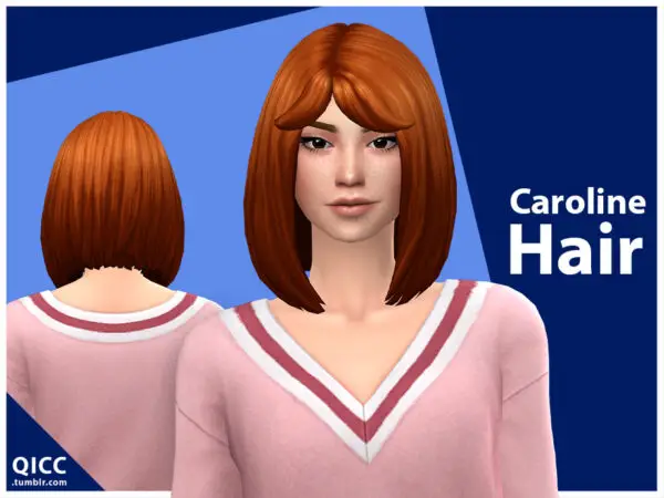 The Sims Resource: Caroline Hair by qicc for Sims 4