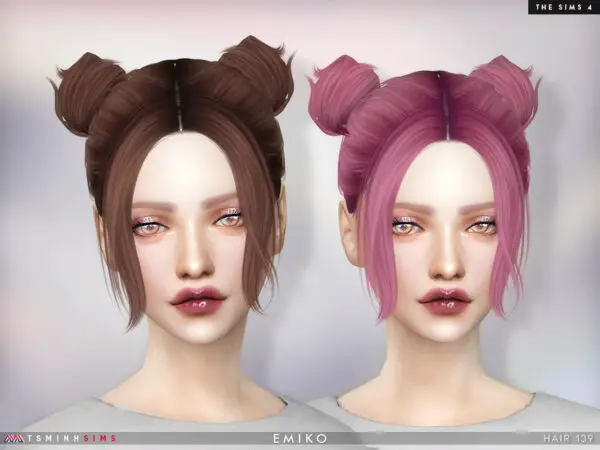 The Sims Resource: Emiko Hair 139 by TsminhSims for Sims 4