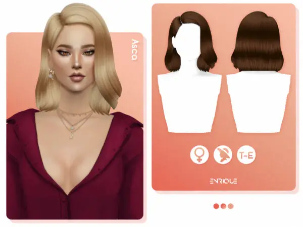 The Sims Resource: Asca Hairstyle by EnriqueS4 for Sims 4