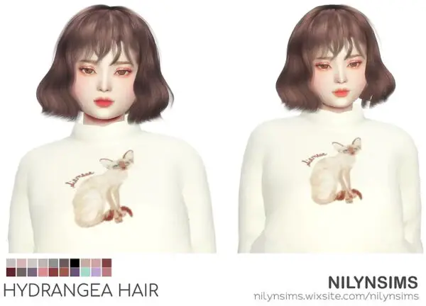 Nilyn Sims 4: Hydrangea Hair for Sims 4