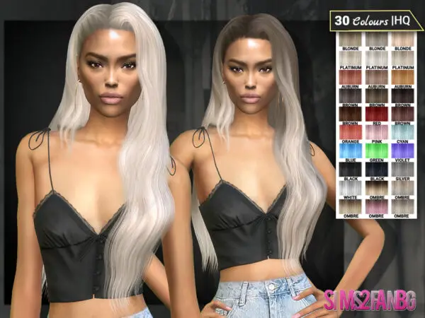 The Sims Resource: Hairstyle 8 Desislava by sims2fanbg for Sims 4