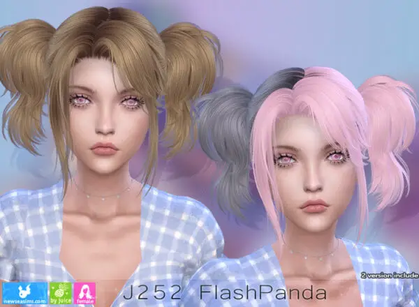 NewSea: J 252 Flash Panda Hair for Sims 4