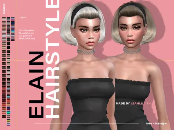 The Sims Resource: Elain Hairstyle by LeahLillith for Sims 4
