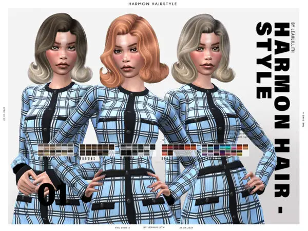 The Sims Resource: Harmon Hairstyle by LeahLillith for Sims 4