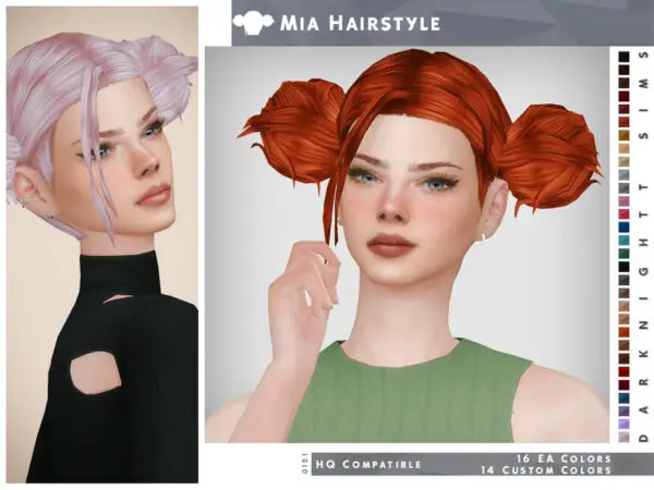 The Sims Resource: Mia Hairstyle by DarkNighTt for Sims 4