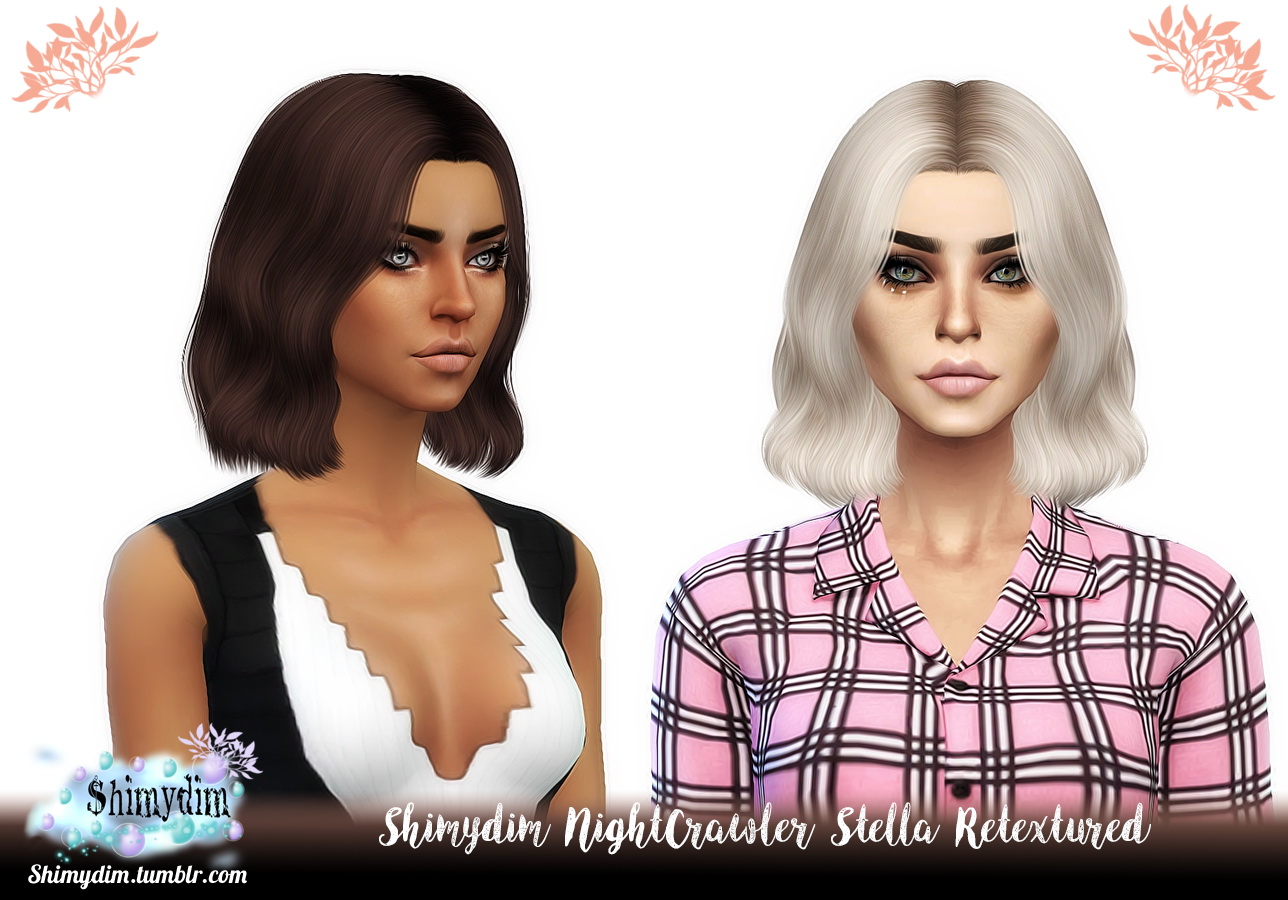 Shimydim: Nightcrawler`s Stella Hair Retextured - Sims 4 Hairs