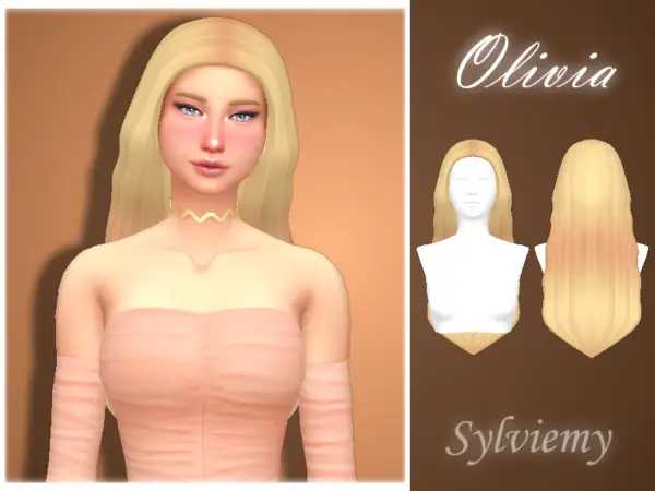 The Sims Resource: Olivia Hairstyle by Sylviemy for Sims 4