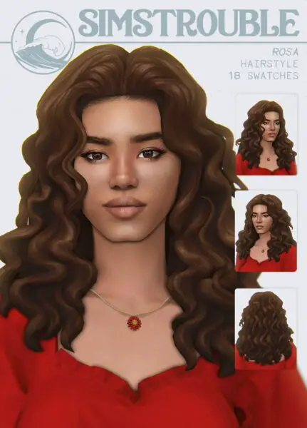 Simstrouble: Rosa Hair for Sims 4