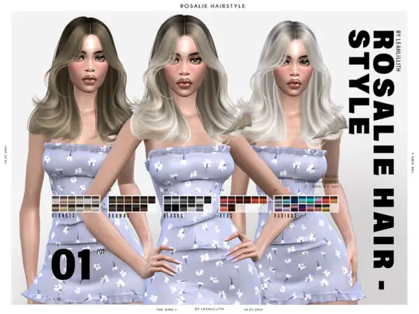 The Sims Resource: LeahLillith Rosalie Hair for Sims 4