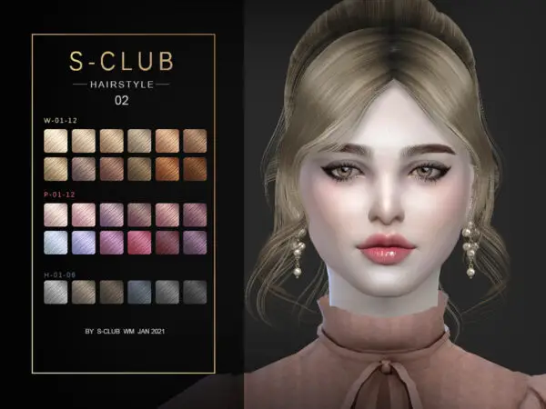 The Sims Resource: Hair 202102 by S Club for Sims 4