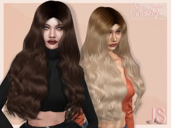 The Sims Resource: Serious Thinker Hair by JavaSims for Sims 4