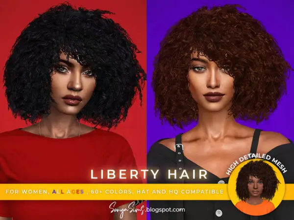 The Sims Resource: Liberty Hair by SonyaSims for Sims 4