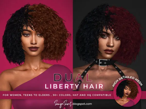 The Sims Resource: Liberty Hair Dual by SonyaSims for Sims 4