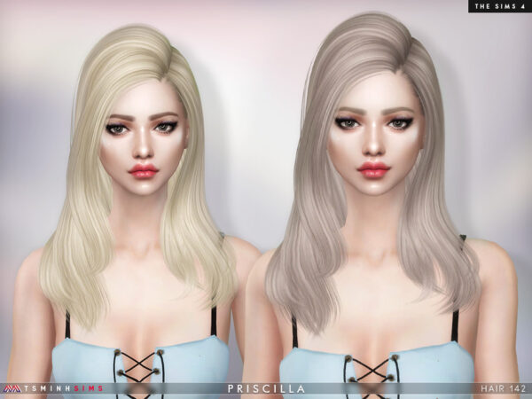 The Sims Resource: TsminhSims Priscila Hairstyle for Sims 4