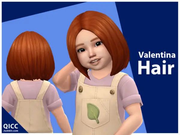 The Sims Resource: Valentina Hair by qicc for Sims 4