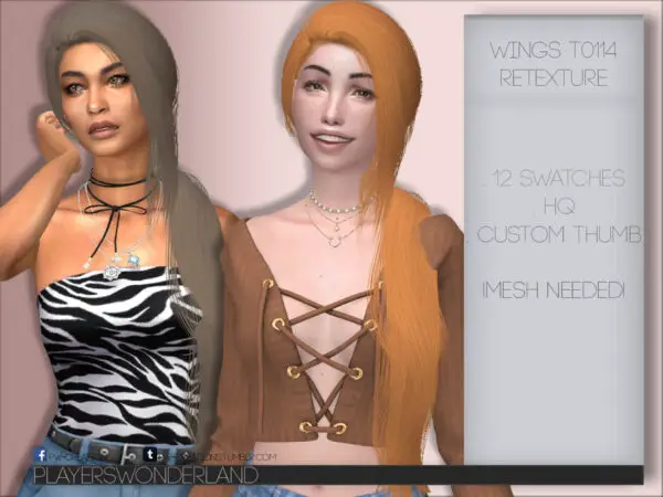 The Sims Resource: Wings T0114 Hair Retextured by PlayersWonderland for Sims 4