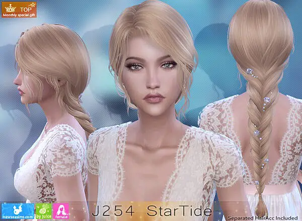 Star Tide Hairstyle ~ NewSea for Sims 4