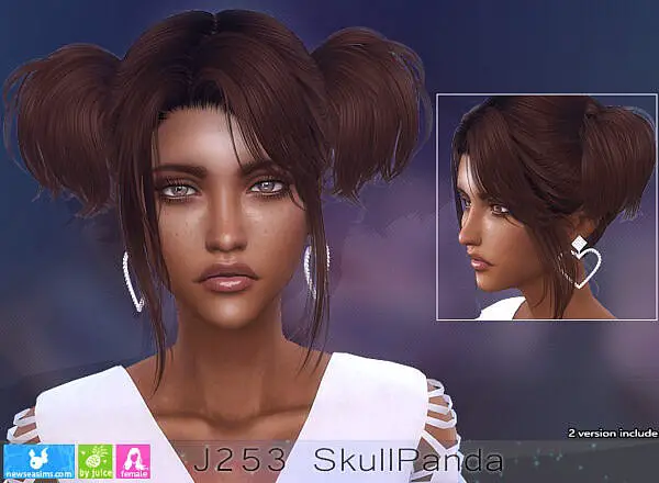 J253 Skull Panda Hairstyle ~ NewSea for Sims 4