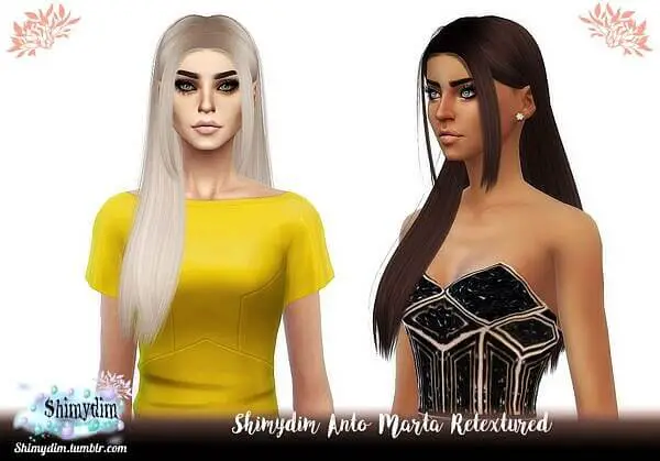 Anto`s Marta Hair Retextured ~ Shimydim for Sims 4