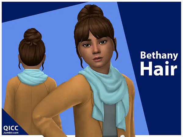 Bethany Hair by qicc ~ The Sims Resource for Sims 4