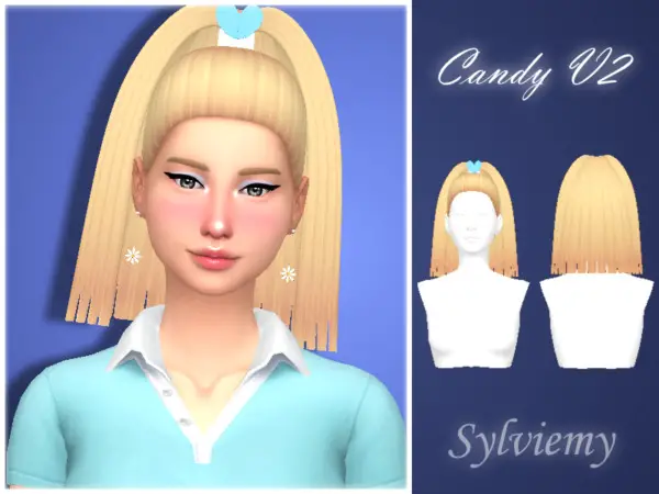 Candy V2 Hair by Sylviemy ~ The Sims Resource for Sims 4