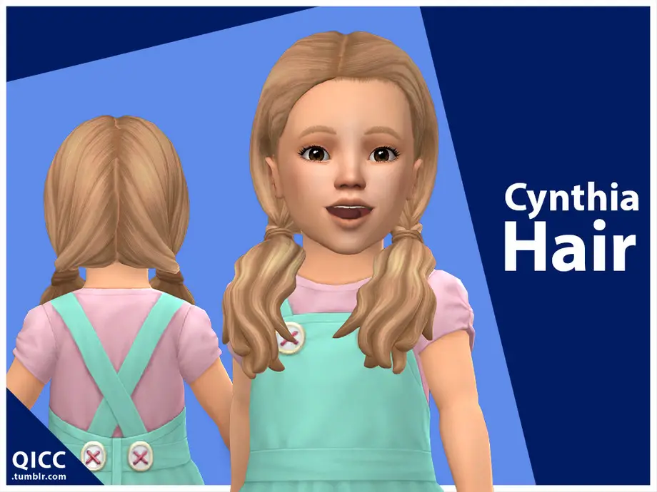 Cynthia Hair by qicc ~ The Sims Resource - Sims 4 Hairs