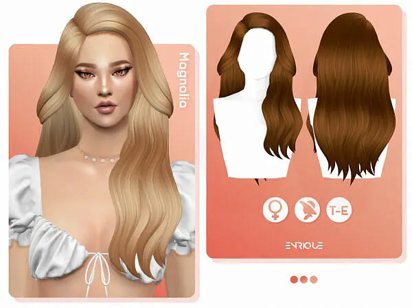 Magnolia Hair ~ Enrique for Sims 4
