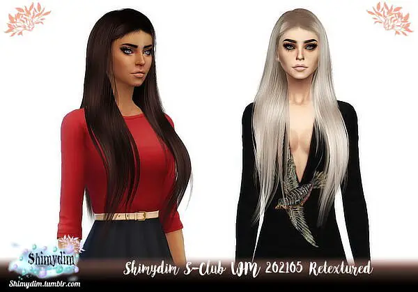 S Club WM 202105 Hair Retexture ~ Shimydim for Sims 4