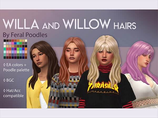 Willa Hair by feralpoodles ~ The Sims Resource for Sims 4